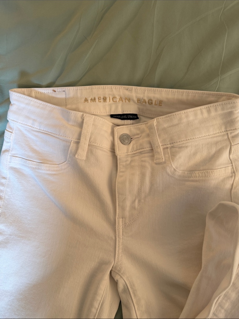 American Eagle Outfitters White Women’s Skinny Jeans W14 size 0 - Picture 2 of 7
